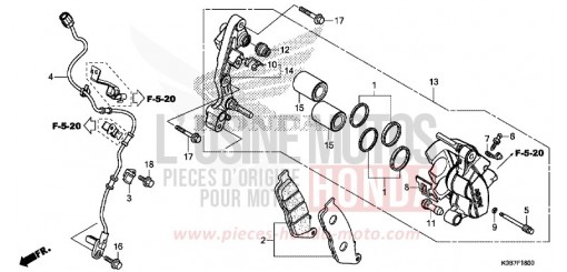 ETRIER DE FREIN AVANT NSS300AK de 2019